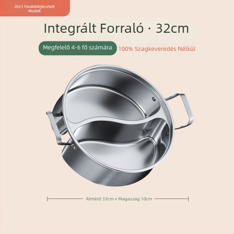 Egy darabos Yuanyang edény indukciós tűzhely univerzális háztartási nagy kapacitású öblítőedény vastagított rozsdamentes acél edénymedence