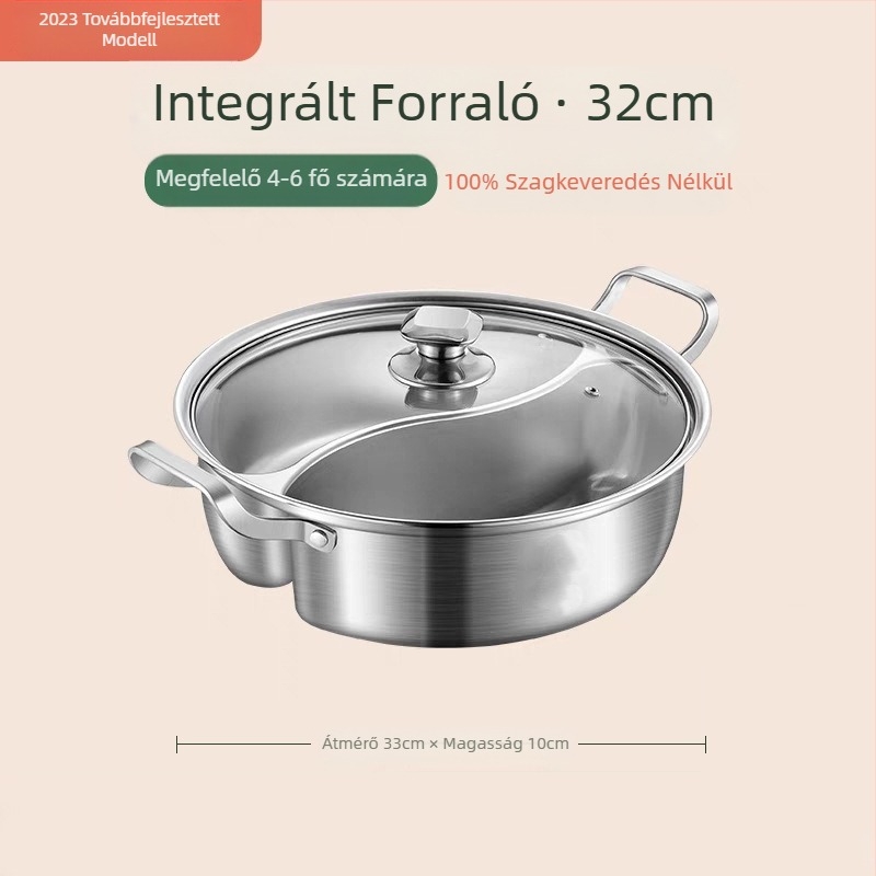 Egy darabos Yuanyang edény indukciós tűzhely univerzális háztartási nagy kapacitású öblítőedény vastagított rozsdamentes acél edénymedence