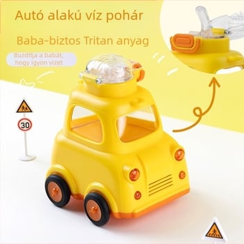 Buszos autós vízipohár rajzfilm szalmapohár játék tritan anya és baba gyerekek diák műanyag pohár nagy haspohár