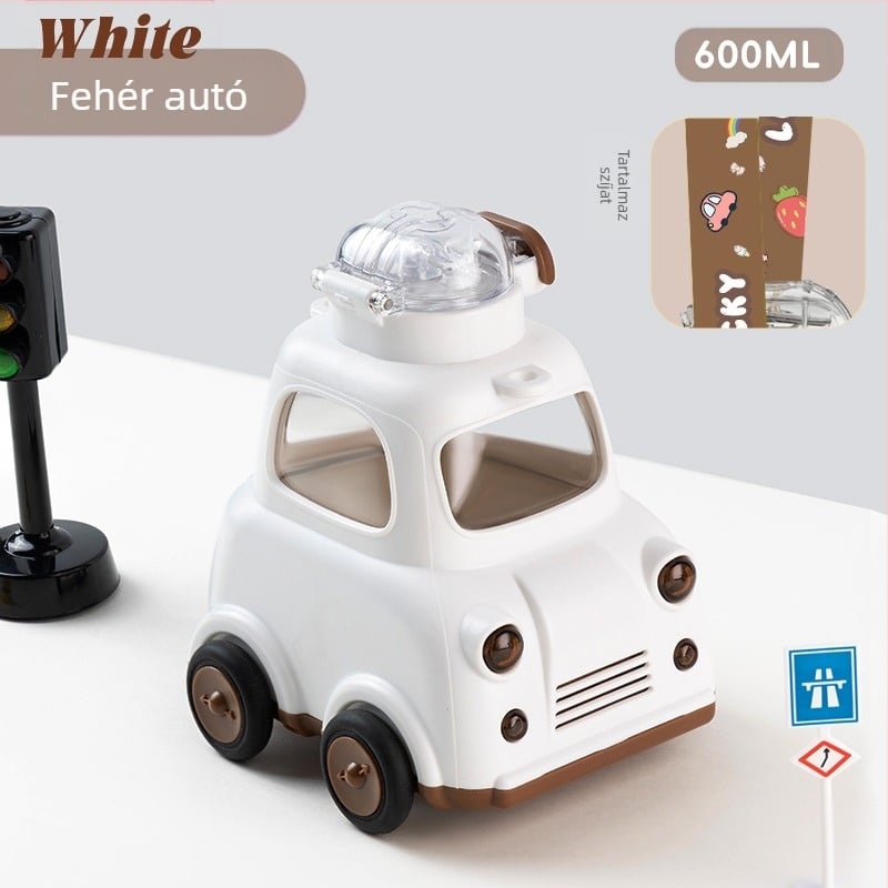 Buszos autós vízipohár rajzfilm szalmapohár játék tritan anya és baba gyerekek diák műanyag pohár nagy haspohár