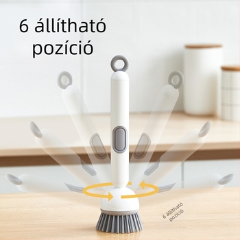 Chunke folyékony mosogatószeres forgó edénykefe edények és edények mosogatásához, konyhai folyékony mosogatószeres edénykefe, hosszú nyelű, forgó tisztítókefe