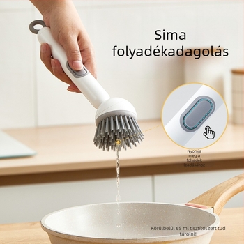 Chunke folyékony mosogatószeres forgó edénykefe edények és edények mosogatásához, konyhai folyékony mosogatószeres edénykefe, hosszú nyelű, forgó tisztítókefe