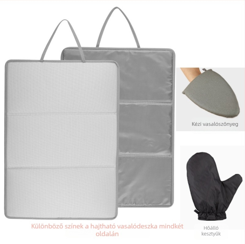 Három összecsukható vasalódeszka, vasalószőnyeg, vasalódeszka, összecsukható, hordozható, hőszigetelő szőnyeg, lapos vasalószőnyeg, függő, magas hőmérsékletű szőnyeg, tartozékok