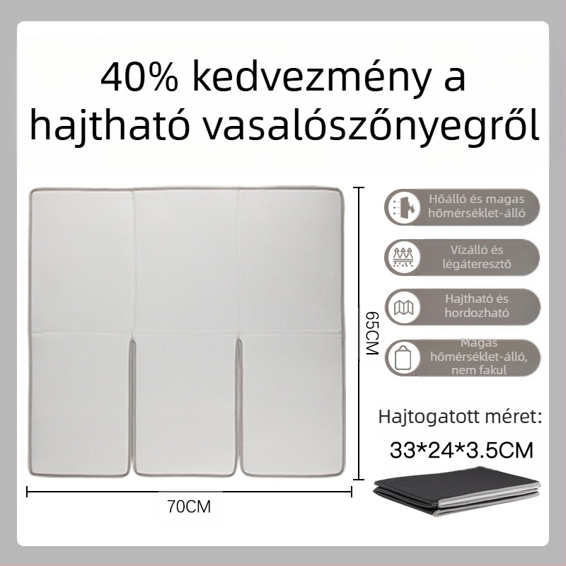 Három összecsukható vasalódeszka, vasalószőnyeg, vasalódeszka, összecsukható, hordozható, hőszigetelő szőnyeg, lapos vasalószőnyeg, függő, magas hőmérsékletű szőnyeg, tartozékok