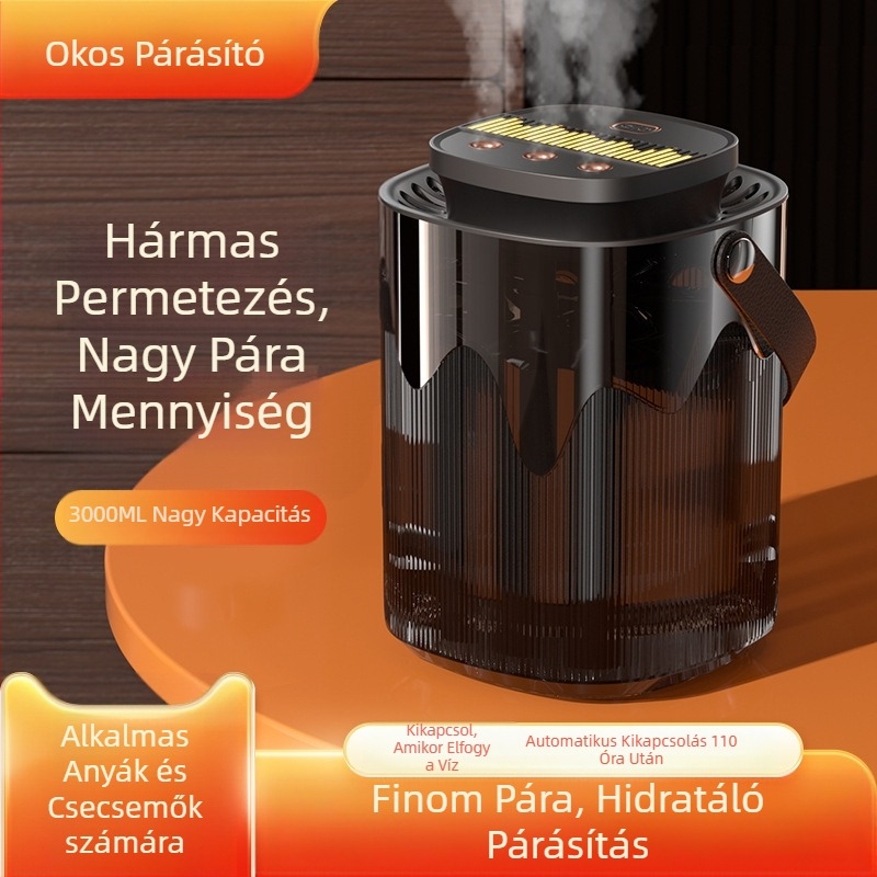 Határokon átnyúló új, három permetezésű párásító, nagy permetezésű, 3 literes, nagy kapacitású háztartási némító, terhes baba párásító, éjszakai fénnyel
