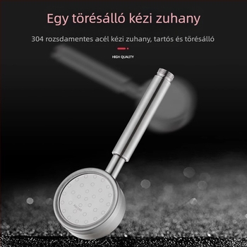 Rozsdamentes acél nyomás alatti zuhanyfej, forrázás- és esésálló, kézi állítható fúvóka, nagy vízkimenet, szögletes tetejű zuhanyfej szett