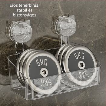 Fürdőszobai tapadókorongos tárolóállvány, falra szerelhető mosdó, fogkefe, fogkrém tárolókosár, doboz, tubus, macskaszappantartó