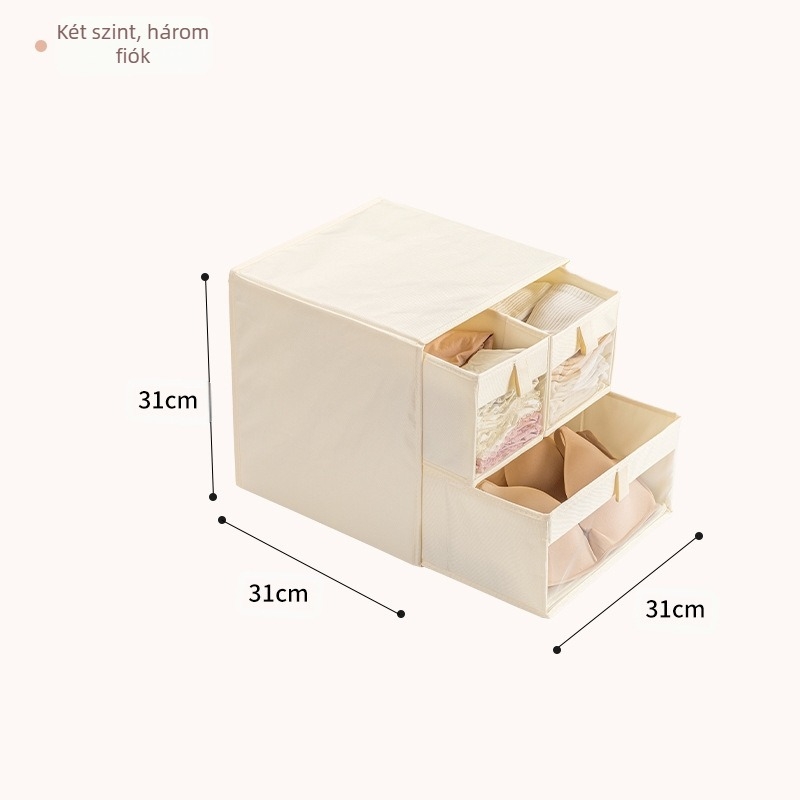 Határokon átnyúló mosható szövettároló doboz fiókos melltartó fehérnemű ruhák tároló doboz pamut és lenvászon doboz