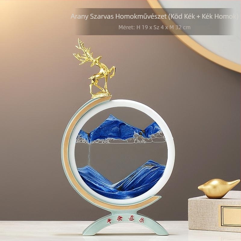 Futóhomok festés Homokóra Meleg otthondekoráció Nappali borosszekrény TV-szekrény Szarvas dekoráció Költözési ajándék Házavató ajándék