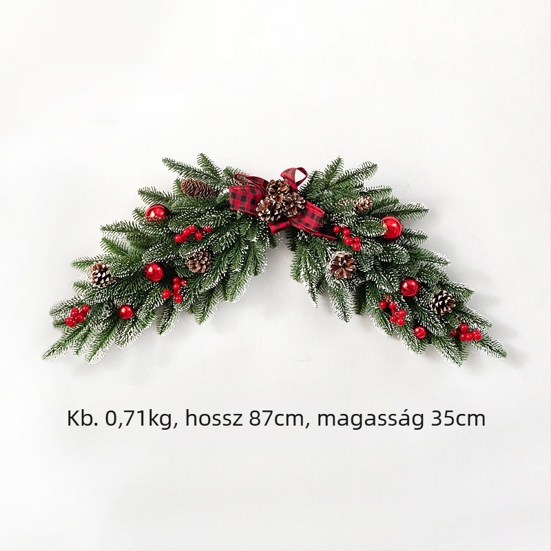 Határokon átnyúló karácsonyi dekoráció karácsonyi gömb masni hotel kirakat elrendezés PE rattan öltöny karácsonyi koszorú