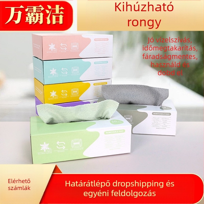 Mosogatórongy, szöszmentes és olajmentes, eldobható, tekercses mosogatórongy, mikroszálas konyhai mosogatórongy