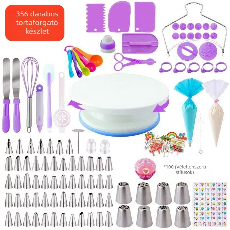 137 darabos, határokon átnyúló torta körhinta díszítőasztal, skandináv stílusú sütőeszközök, torta díszítő készlet