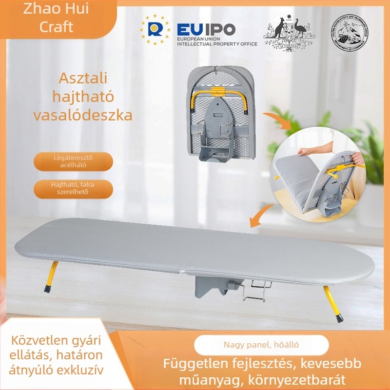 Határokon átnyúló asztali vasalódeszka, összecsukható vasalódeszka, megerősített vasalóasztal, vasalási ruhák, tárolóállvány háztartási vasalódeszkával