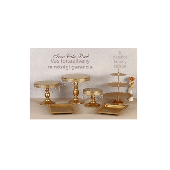 Európai stílusú vas tortatartó készlet esküvői dekorációhoz desszertbolt füstölőtartó tortatányér