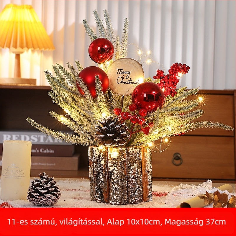 Határokon átnyúló folt karácsonyfa dekoráció kis karácsonyfa asztali karácsonyfa dekoráció díszek virágkompozíció dekoráció karácsonyi kompozíció