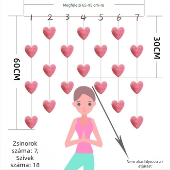 Határokon átnyúló népszerű ajtódíszek, szerelmes ajtófüggönyök, válaszfalak, függőfüggönyök, lányos szívek, koreai stílusú aranyos rózsaszín barackszívek