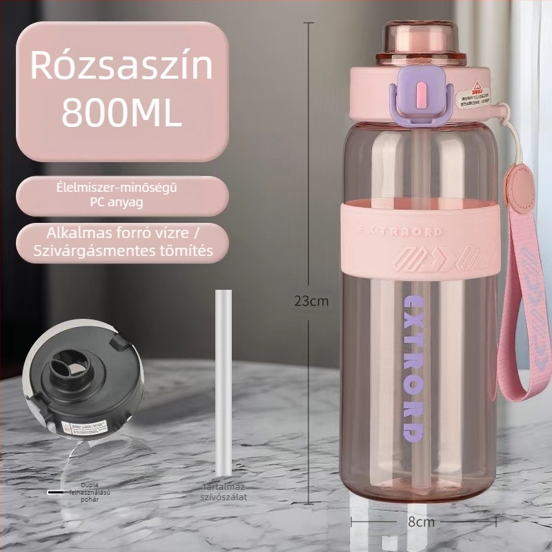 2025 Nagy kapacitású fitnesz sportvízpohár Nagy, nagy kapacitású műanyag szívószálas pohár Kültéri utazási műanyag pohár, testreszabva