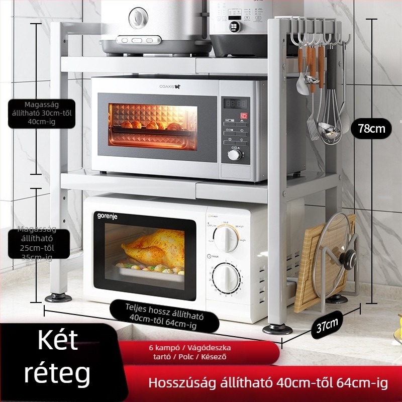 A konyhai állványbolt vezetője behúzható, vastagított, vastagított konyhaasztalt, rizsfőző vízforralót, mikrohullámú sütő állványt ajánl.