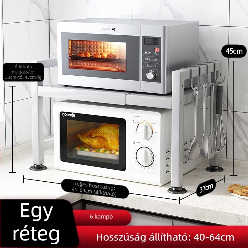 A konyhai állványbolt vezetője behúzható, vastagított, vastagított konyhaasztalt, rizsfőző vízforralót, mikrohullámú sütő állványt ajánl.