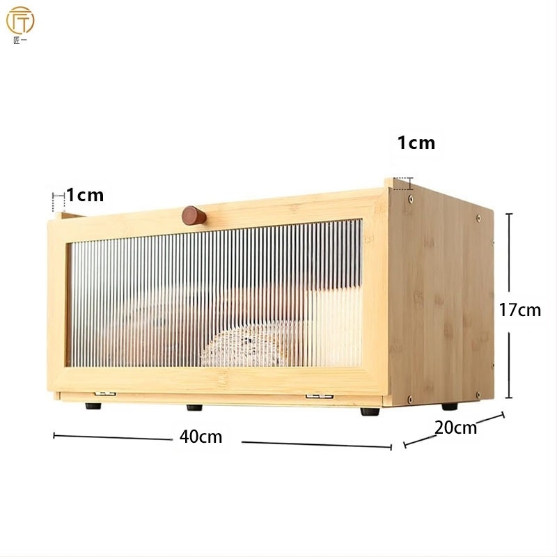 raktáron Kenyértartó doboz konyhai pulton bambusz kenyértartó doboz nagy kapacitású kenyértároló doboz ablakos kenyértartóval