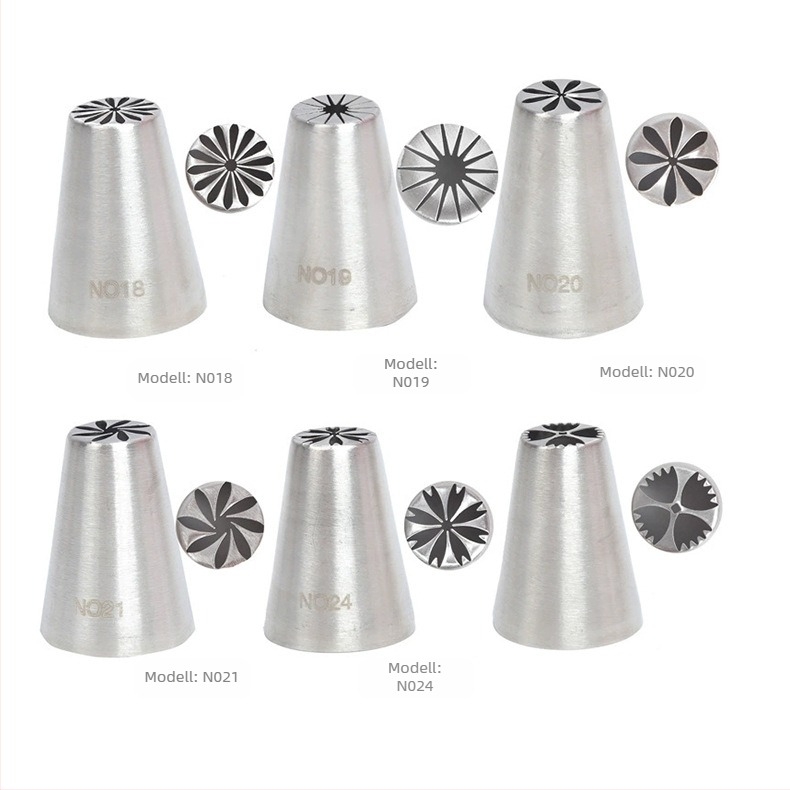 Orosz díszítő fúvóka komplett készlet 304 rozsdamentes acél egyrészes krém díszítő fúvóka sütőszerszám forma