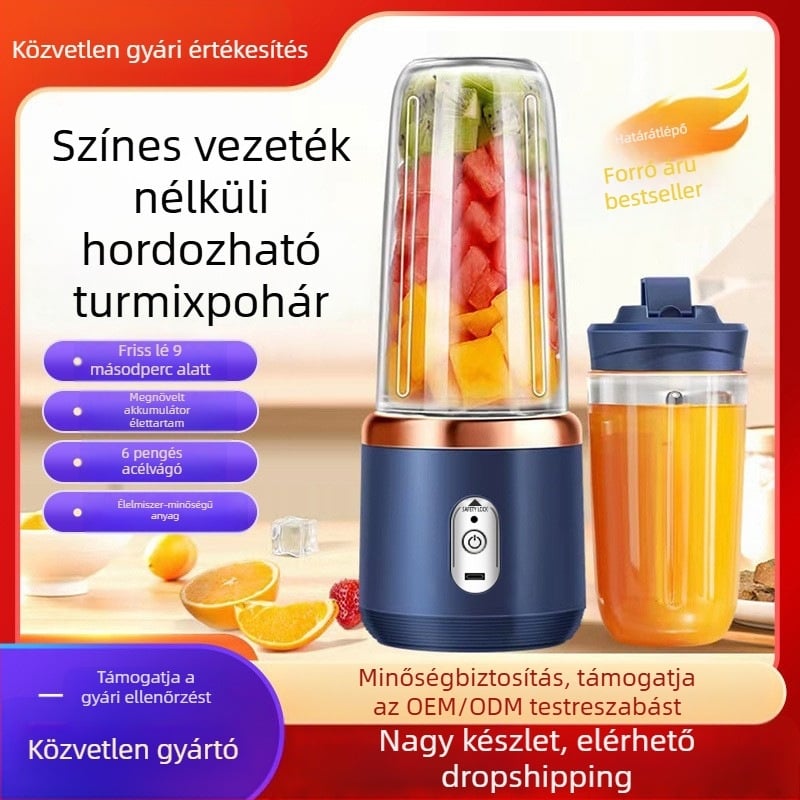 Chigo Juicer hordozható, újratölthető, kis otthoni gyümölcslé-pohár, multifunkcionális mini gyümölcslé-gép, frissen facsart gyümölcslé-pohár