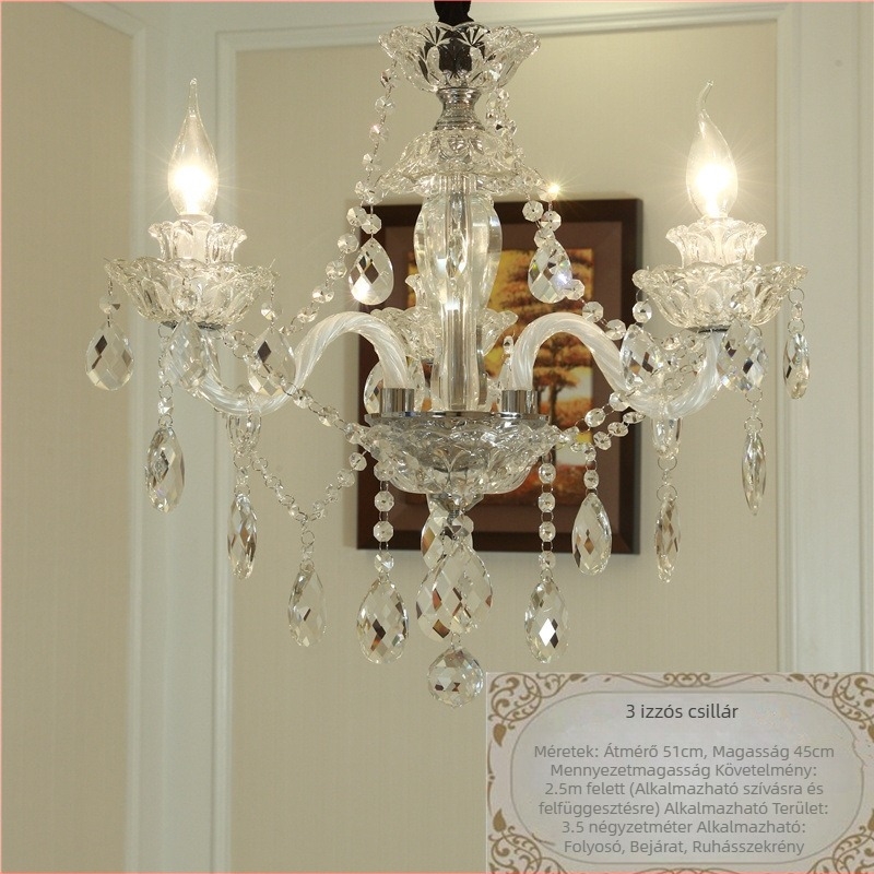 Francia krémszínű kristálycsillár nappali lámpa étkező hálószoba otthoni lámpa hangulatos luxus európai stílusú villa előszoba lámpa