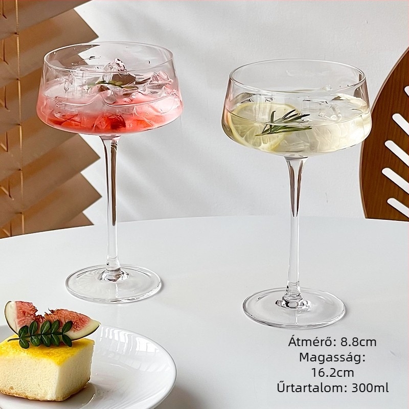 Ins Style Retro üvegpohár Bár koktélpohár Martini pohár Gyümölcsboros pohár Különleges pohár Borospohár