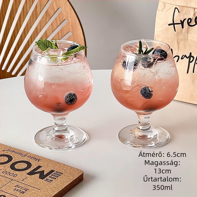 Ins Style Retro üvegpohár Bár koktélpohár Martini pohár Gyümölcsboros pohár Különleges pohár Borospohár