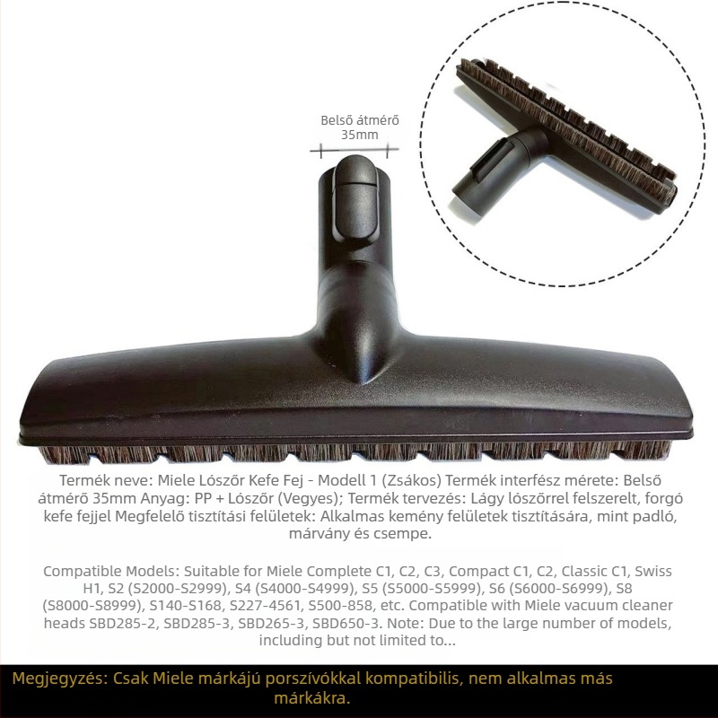 Miele porszívó tartozékokhoz Padlókefe szívófej S1/S2/S4/S5/S6/S8 szőnyegkefe fej