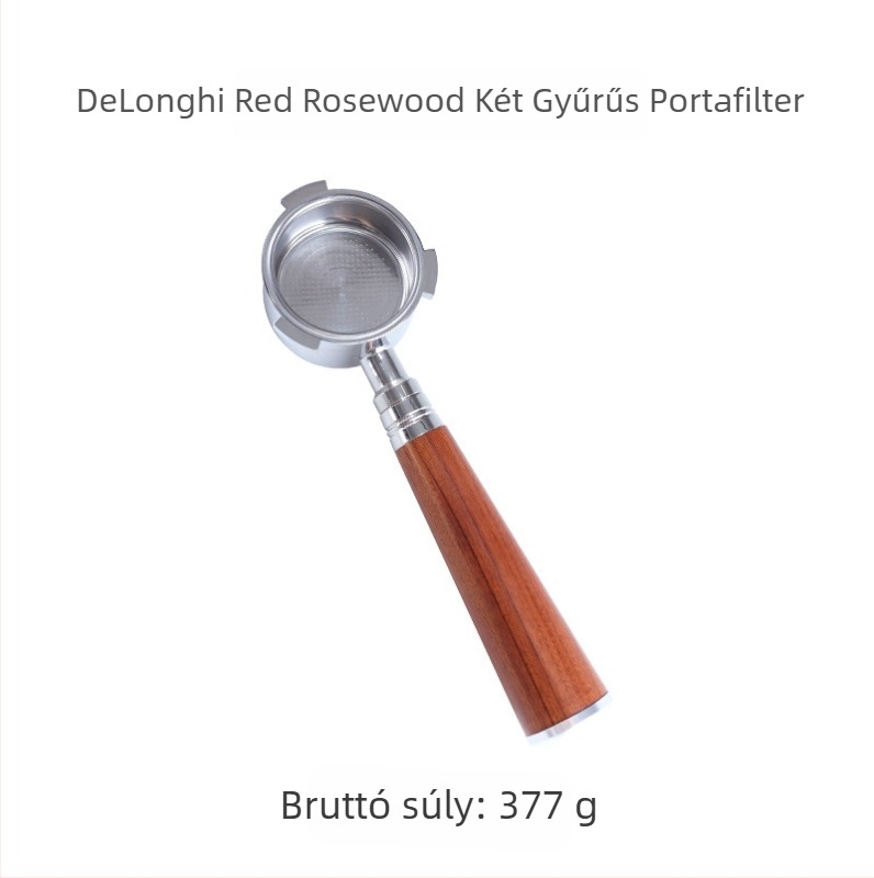 Olasz kávéfőző fogantyú kávé tömörfa fogantyú rozsdamentes acél háromfülű kávé fogantyú Delong fenék nélküli fogantyú 51mm