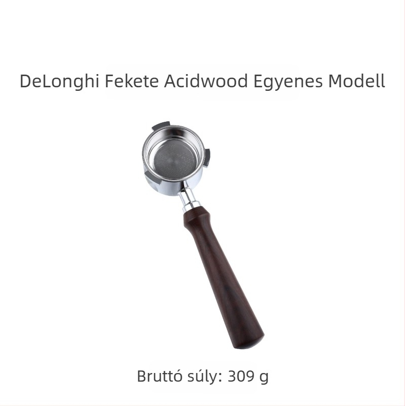 Olasz kávéfőző fogantyú kávé tömörfa fogantyú rozsdamentes acél háromfülű kávé fogantyú Delong fenék nélküli fogantyú 51mm