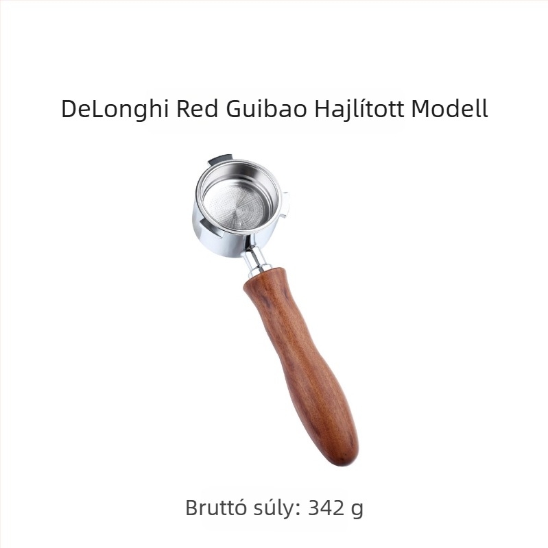 Olasz kávéfőző fogantyú kávé tömörfa fogantyú rozsdamentes acél háromfülű kávé fogantyú Delong fenék nélküli fogantyú 51mm