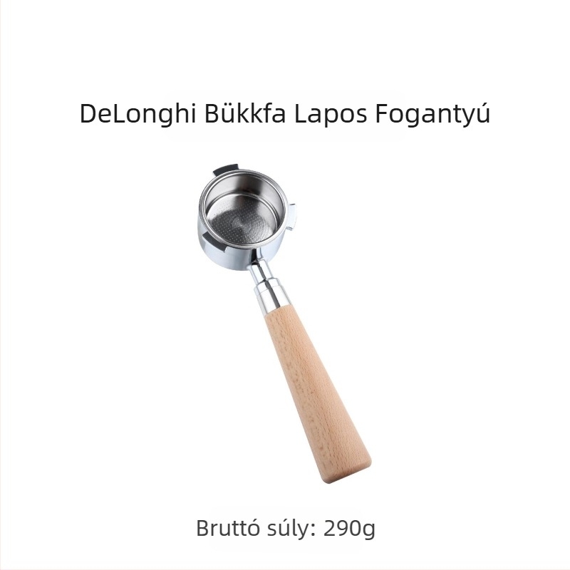 Olasz kávéfőző fogantyú kávé tömörfa fogantyú rozsdamentes acél háromfülű kávé fogantyú Delong fenék nélküli fogantyú 51mm
