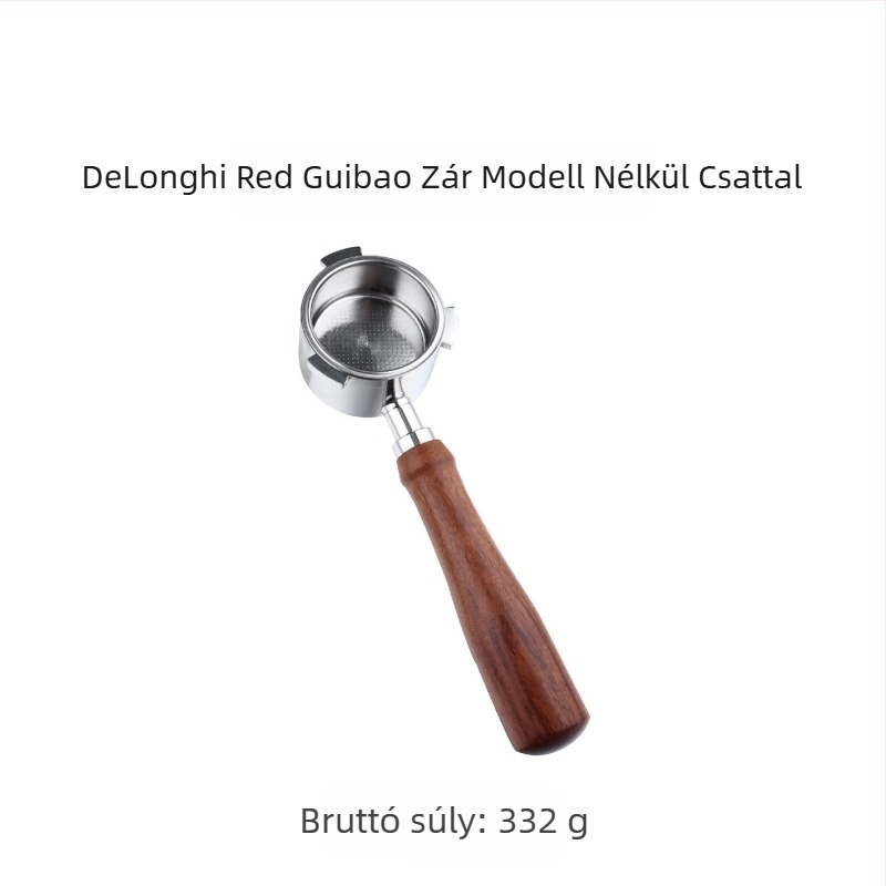 Olasz kávéfőző fogantyú kávé tömörfa fogantyú rozsdamentes acél háromfülű kávé fogantyú Delong fenék nélküli fogantyú 51mm