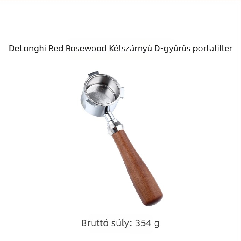 Olasz kávéfőző fogantyú kávé tömörfa fogantyú rozsdamentes acél háromfülű kávé fogantyú Delong fenék nélküli fogantyú 51mm