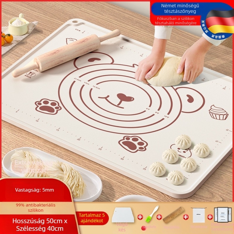 Élelmiszeripari minőségű szilikon szőnyeg panel vastagított dagasztószőnyeg nagy tészta szőnyeg vágódeszka nagykereskedelmi csúszásmentes sütő gördülő szőnyeg