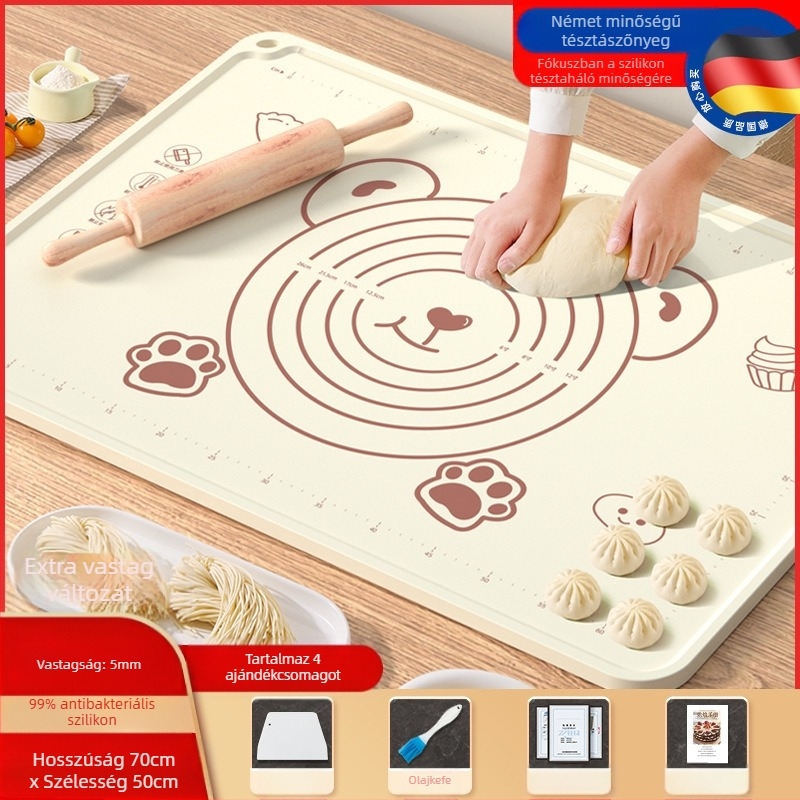 Élelmiszeripari minőségű szilikon szőnyeg panel vastagított dagasztószőnyeg nagy tészta szőnyeg vágódeszka nagykereskedelmi csúszásmentes sütő gördülő szőnyeg