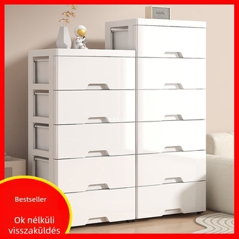 Műanyag könyvespolc, nagy kapacitású tárolódoboz, tárolószekrény, irattároló doboz, hálószoba, nappali, kerekes uzsonnatároló állvány