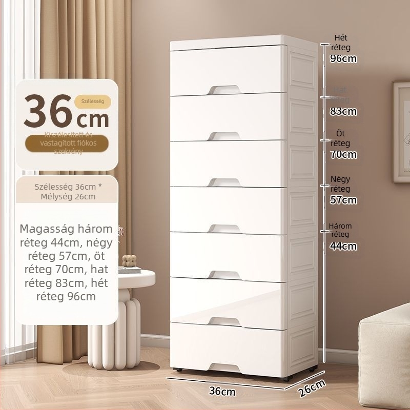 Műanyag könyvespolc, nagy kapacitású tárolódoboz, tárolószekrény, irattároló doboz, hálószoba, nappali, kerekes uzsonnatároló állvány