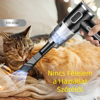 Hordozható vezeték nélküli kézi porszívó autóba, háztartási, nagy szívóerejű, újratölthető autóba, kis mini porszívó, határokon átnyúló