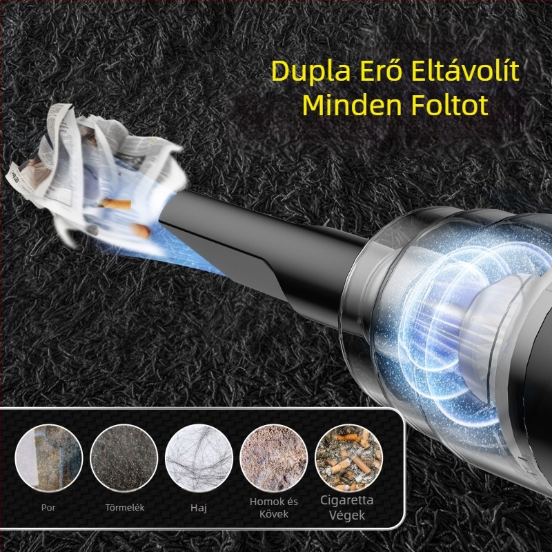 Hordozható vezeték nélküli kézi porszívó autóba, háztartási, nagy szívóerejű, újratölthető autóba, kis mini porszívó, határokon átnyúló