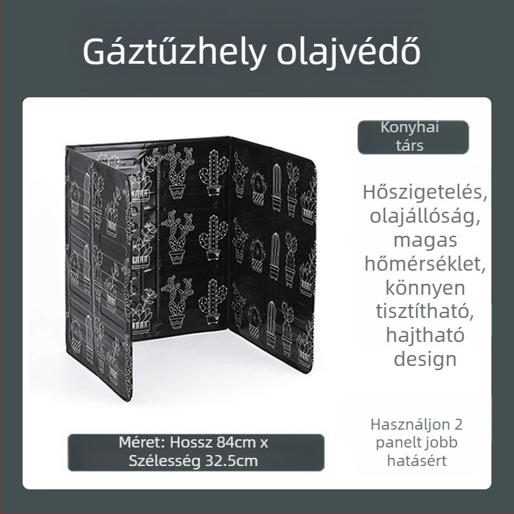 Konyhai főzőolajálló terelőlap, Háztartási tűzhely fröccsenésgátló olajterelőlap, Gáztűzhely alumínium fólia hőszigetelő lap, Olajálló lap