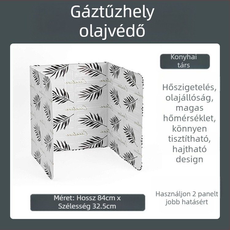 Konyhai főzőolajálló terelőlap, Háztartási tűzhely fröccsenésgátló olajterelőlap, Gáztűzhely alumínium fólia hőszigetelő lap, Olajálló lap
