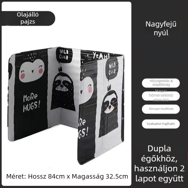 Konyhai főzőolajálló terelőlap, Háztartási tűzhely fröccsenésgátló olajterelőlap, Gáztűzhely alumínium fólia hőszigetelő lap, Olajálló lap