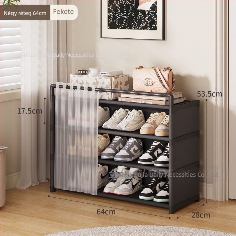 Cipőtartó otthoni bejárathoz, többrétegű cipőtároló szekrény fiókokkal, egyszerű cipőszekrény bérlakásokhoz, nem foglal sok helyet
