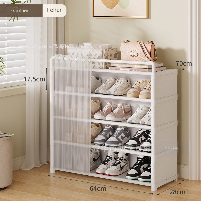 Cipőtartó otthoni bejárathoz, többrétegű cipőtároló szekrény fiókokkal, egyszerű cipőszekrény bérlakásokhoz, nem foglal sok helyet