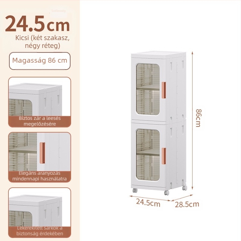 Nappali tárolószekrény Háztartási telepítésmentes gyermekjátékok Rés összecsukható szekrény Snack tárolószekrény Műanyag tárolószekrény