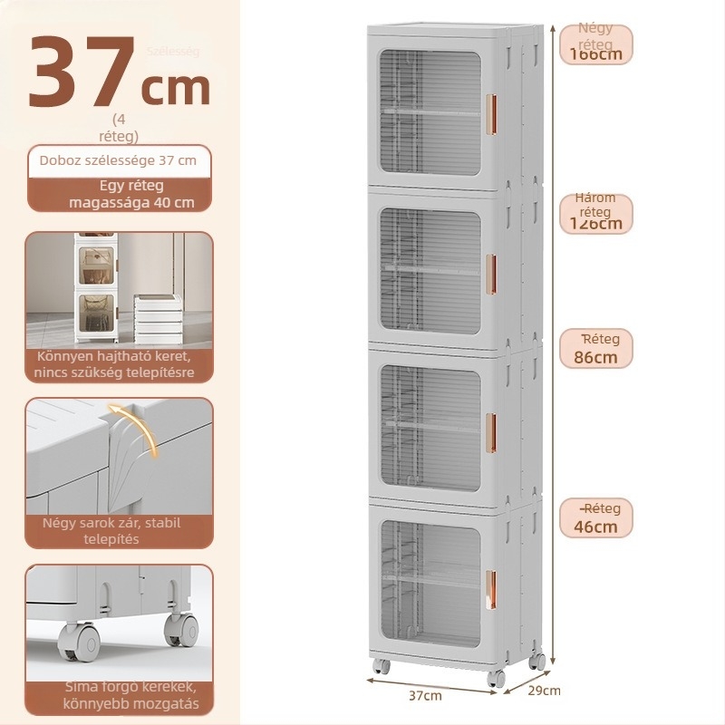 Nappali tárolószekrény Háztartási telepítésmentes gyermekjátékok Rés összecsukható szekrény Snack tárolószekrény Műanyag tárolószekrény