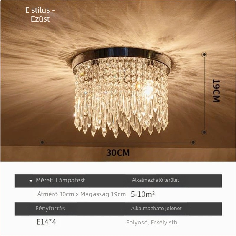 Exportellátás Zhongshan lámpák kristály klasszikus étterem meleg hálószoba veranda folyosó nagykereskedelmi led mennyezeti lámpa